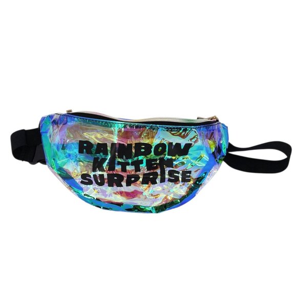 NEW Rainbow Kitten Surprise Fanny Pack Hip Bag Belt Bag Iridescent Festival - Picture 8 of 8